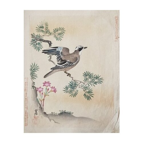 Антикварная японская ксилография, цена 17000р