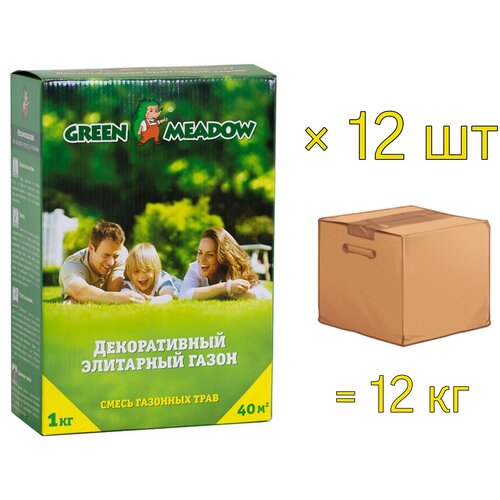 Семена газона Декоративный Элитарный GREEN MEADOW, 1 кг х 12 шт (12 кг), цена 7708р