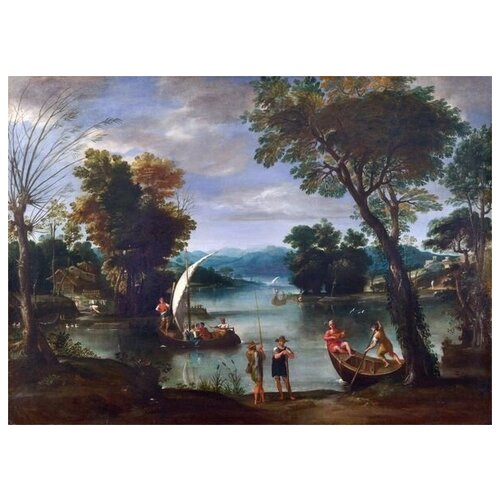         (Landscape with a River and Boats)    69. x 50.,  2530