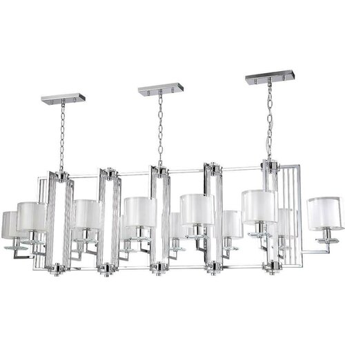    Crystal Lux NICOLAS SP12 L1600 NICKEL/WHITE,  62900 Crystal Lux