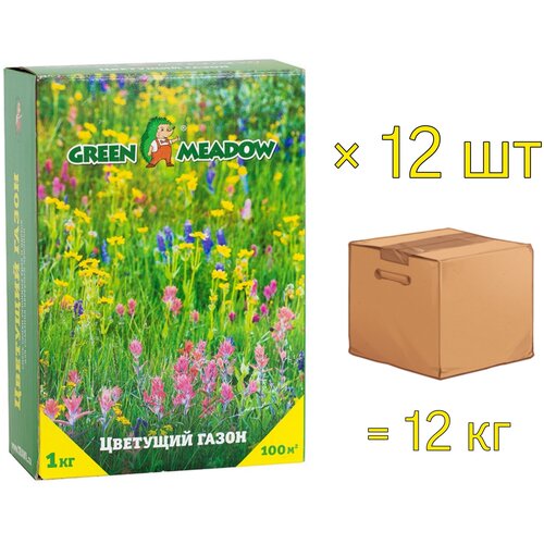 Семена газона цветущий (мавританский) GREEN MEADOW, 1 кг х 12 шт (12 кг), цена 12929р