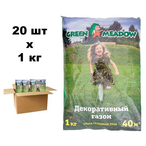 Семена газона GREEN MEADOW Декоративный стандартный газон 20 шт. по 1 кг, цена 9189р
