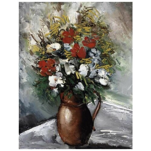         (Bouquet in a brown vase)   30. x 39.,  1210  