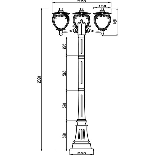   Outdoor Fleur, O414FL-03BZ, 180W, E27,  30990