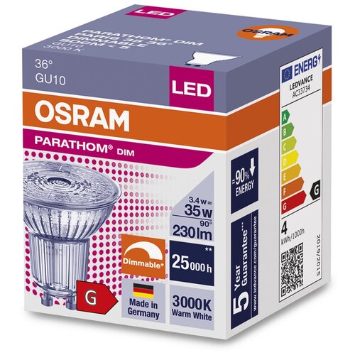 Osram / Ledvance PARATHOM DIM PAR16 35 36 3.4 W/930 GU10,  615