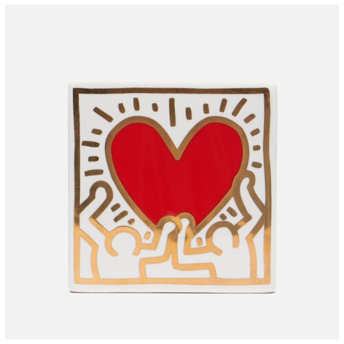   Ligne Blanche Keith Haring Red Heart With Gold ,  ONE SIZE,  7890