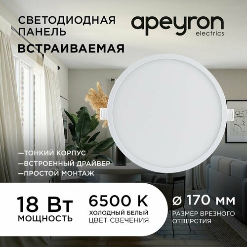   -    /        /  LED     / PF 0.5 / 18 /  6500 / 1440 / IP40 / 220 / 06-55 / d-170 ,  1055 Apeyron