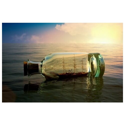       (Ship in a bottle) 61. x 40.,  2000