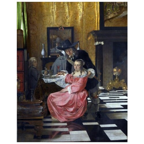           (An Interior, with a Woman refusing a Glass of Wine)     30. x 38.,  1200