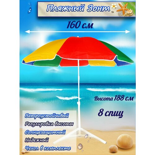 Зонт пляжный садовый синий, цена 959р
