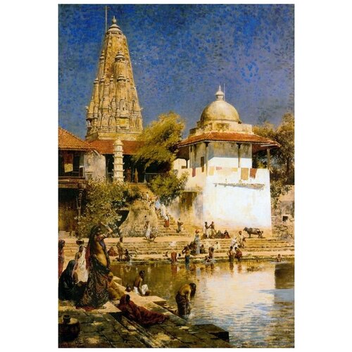       (The Temple and Tank of Walkeschwar at Bombay)    40. x 58.,  1930