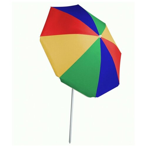 Зонт Пляжный С Наклоном D=180, + Стойка 19/22Мм, Полиэстер, Разноцветный, Eurica (арт. 681661), цена 939р