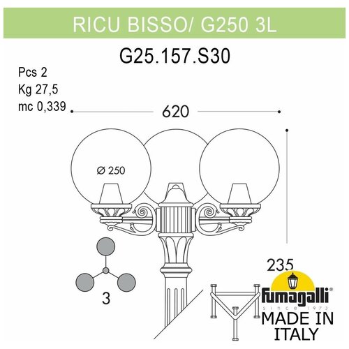   Fumagalli GLOBE 250 G25.157.S30.BXF1R,  53646