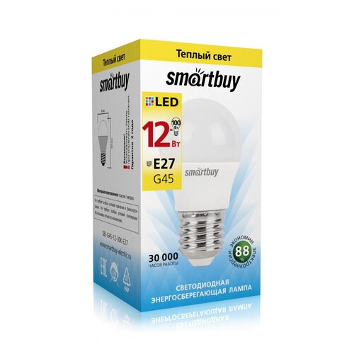 Smartbuy  G45 E27 12W (960 lm) 3000 3 4686   SBL-G45-12-30K-E27,  121