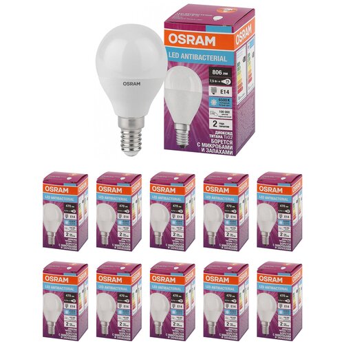 �������� ������������ OSRAM ����������������� ��� P E14 7,5�� 220� 806�� 6500� �������� �����, �������� 10��, ���� 2708�