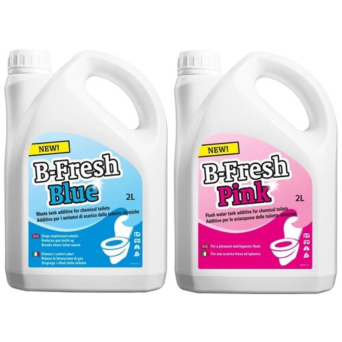 Жидкость для биотуалета Thetford B-Fresh Blue 2 л. и B-Fresh Pink 2л. (набор), цена 2250р