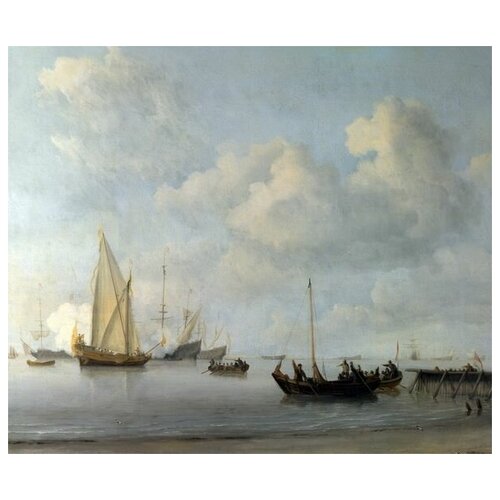       (Boats pulling out to a Yacht in a Calm)      36. x 30.,  1130