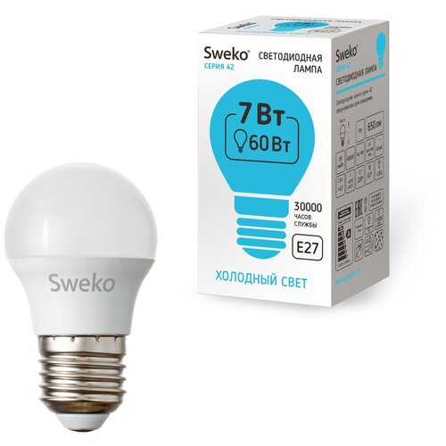   5 . Sweko    42   G45 E27 7W(650lm) 4000K 7845,  750