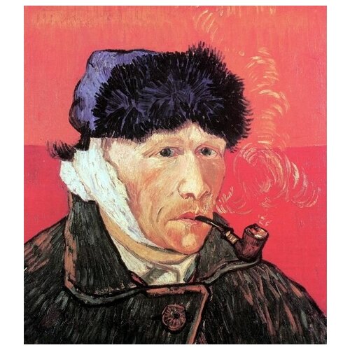          (Self-Portrait with Bandaged Ear and Pipe)    30. x 34.,  1110