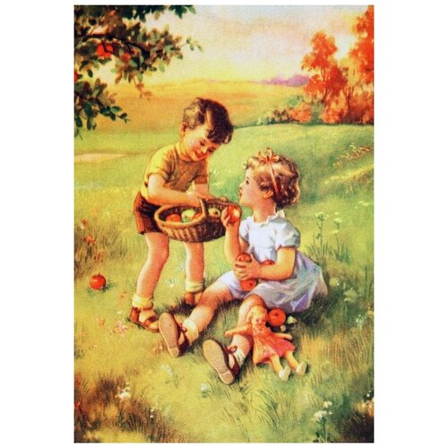        (Children with a basket of apples) 50. x 73.,  2640