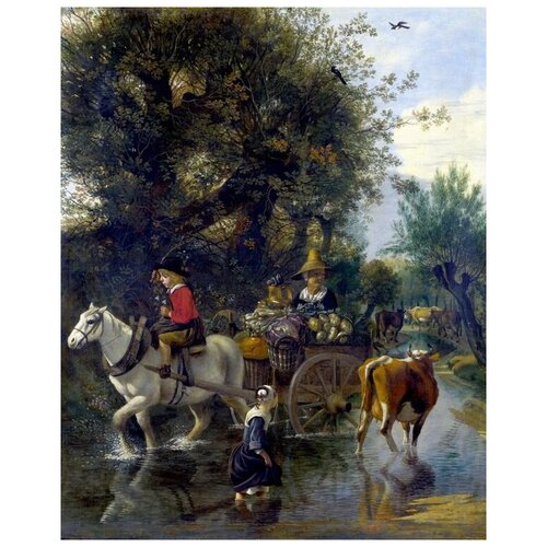         (A Cowherd passing a Horse and Cart in a Stream)   50. x 63.,  2360