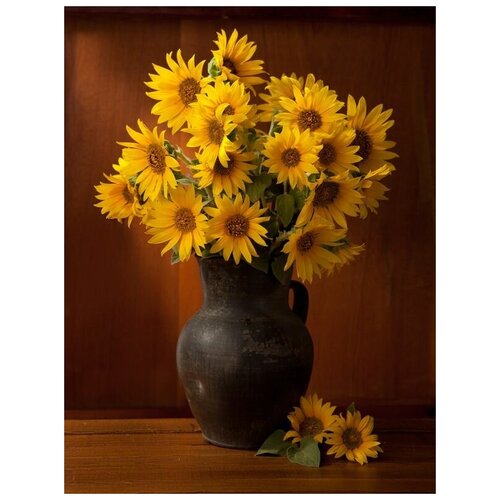         (Yellow flowers in a jug) 50. x 66.,  2420  