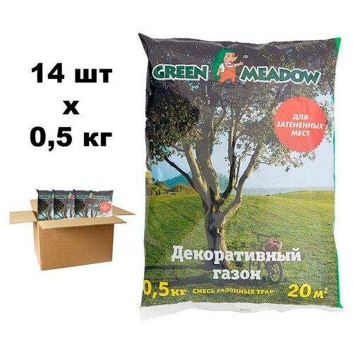Семена газона GREEN MEADOW Декоративный газон для затененных мест 14 шт по 500 г, цена 3861р