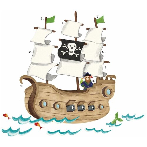 Наклейки для декора - Пиратский корабль, цена 4925р