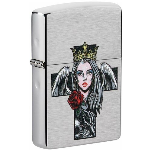    ZIPPO Classic 49262 Cross, Queen and Skull Design   Brushed Chrome - ,   ,  3990