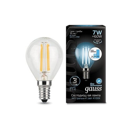 Gauss  Filament  7W 580lm 4100 14 .  LED 3  (. 105801207-S),  734