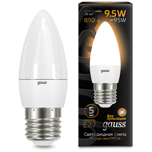    Gauss LED  E27 9.5W 890lm 3000,  334 gauss