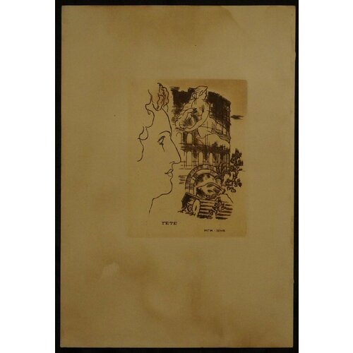 Нивинский Игн., худ. Портрет Гете на фоне римских развалин., цена 72000р