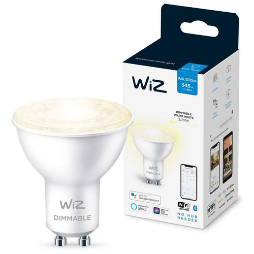  Wiz GU10 4.7W 220-240V 2700K 345Lm Wi-Fi 929002448102,  465