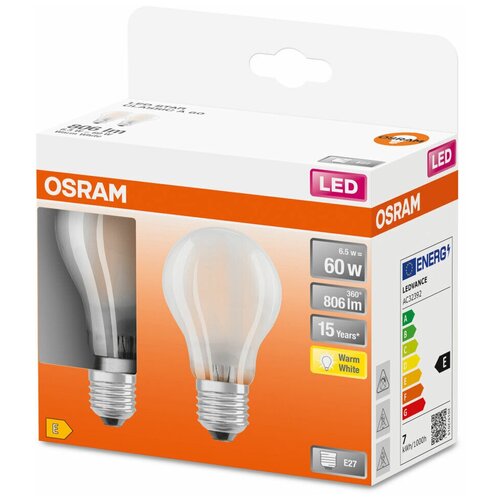  OSRAM  LEDSCLA60 7W/827 230VGLFR E27 2/,  1,  557