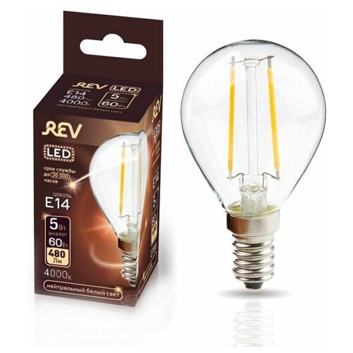   REV Ritter LED FILAMENT  G45 E14 5W, 4000K, DECO Premium  ,  352