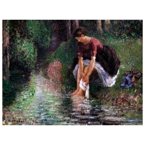         (Woman Washing Her Feet in a Brook)   67. x 50.,  2470