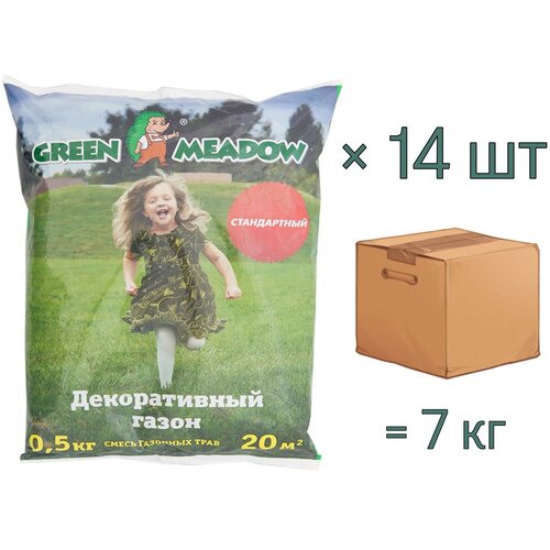 Семена газона декоративный стандартный GREEN MEADOW, 0,5 кг х 14 шт (7 кг), цена 3636р