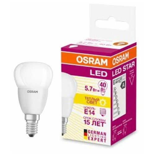  OSRAM LED Star E14  P (G45) 5.7,  LED, 470 ,  40,   2700,  302