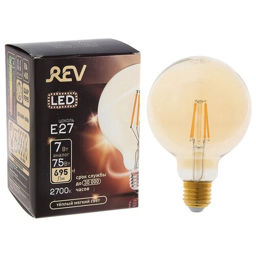   REV LED FILAMENT VINTAGE, G95, E27, 7 , 2700 K, ,  ,  707