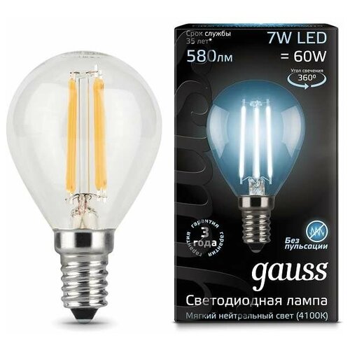 ����� ������������ ����������� Gauss E14 7W 4100� ���������� 105801207 10��., ���� 2300�