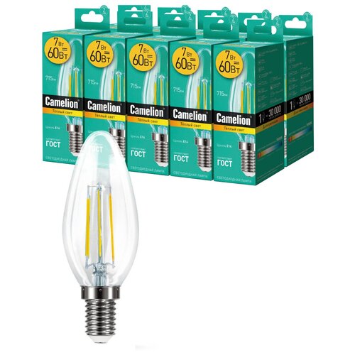   10   Camelion LED7-C35-FL/830/E14,  1550