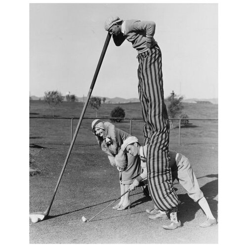          (A man on stilts playing golf) 30. x 38.,  1200