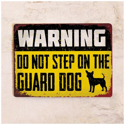 Жестяная табличка Guard dog, металл, 20х30 см, цена 842р