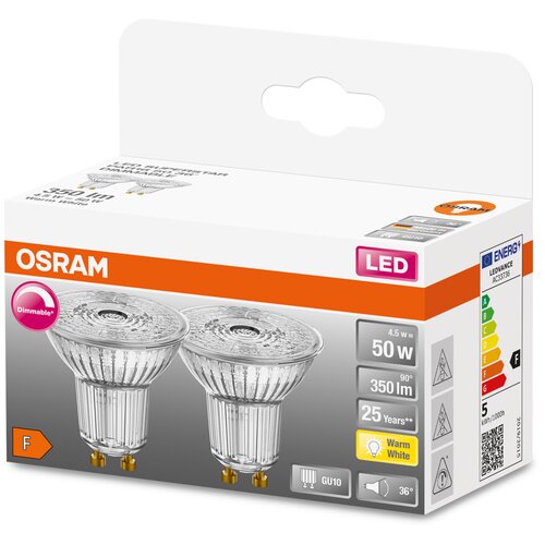 LSSPR16D5036 4,5W/927 230V 36 350lm GU10  1X2 DIM LED  OSRAM,  552