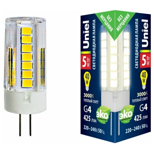 Uniel LED-JC-220/5W/3000K/G4/CL GLZ09TR  , .    (3000). .  Uniel.,  140