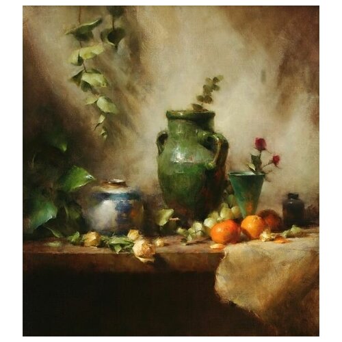        (Green Vase and Tangerines)   40. x 45.,  1590