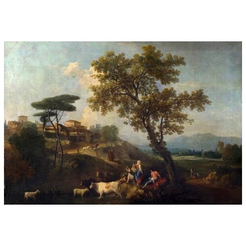           (Landscape with Cattle and Figures)   44. x 30.,  1330