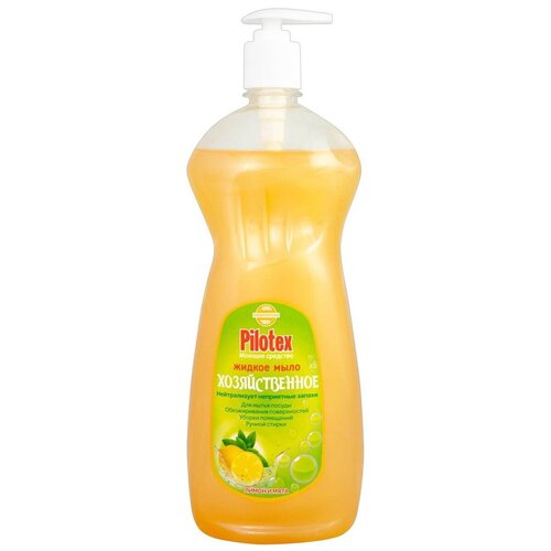 Pilotex, жидкое мыло Хозяйственное 72%, Лимон, Мята, 1000 мл, цена 379р