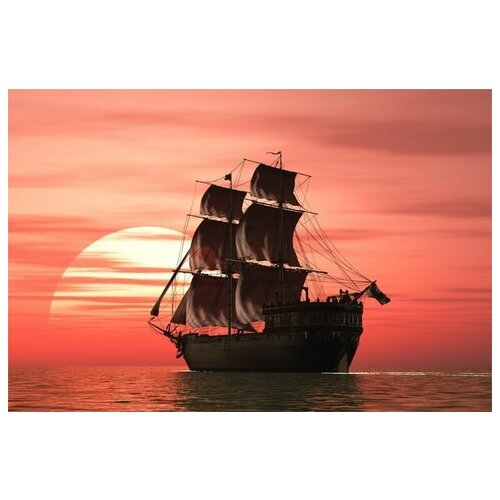       (Ship at sunset) 75. x 50.,  2690