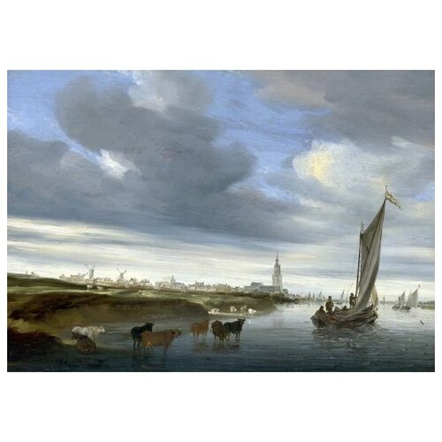        (A View of Rhenen seen from the West)    42. x 30.,  1270